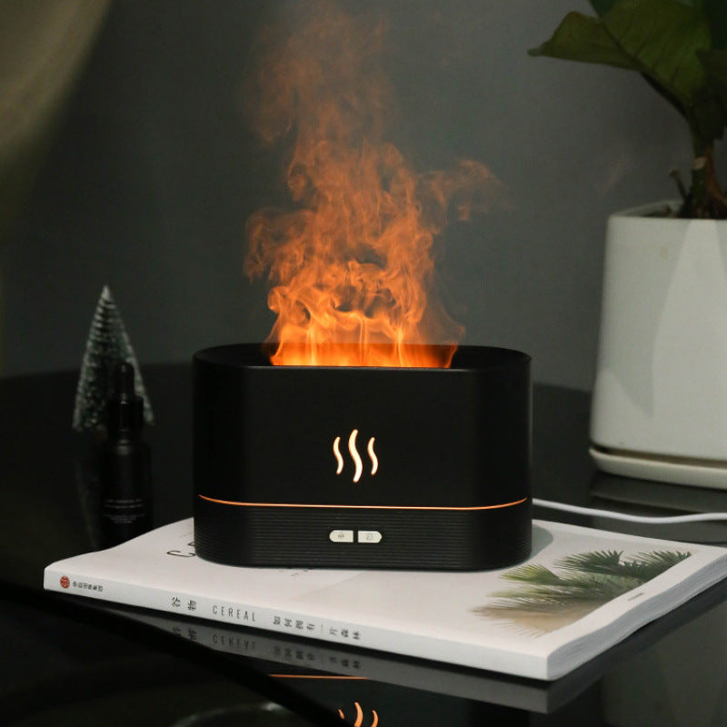 Diffuseur de Senteur Flamme LED - Humidificateur Aromatique, 8h Autonomie, Multicolore, Silencieux