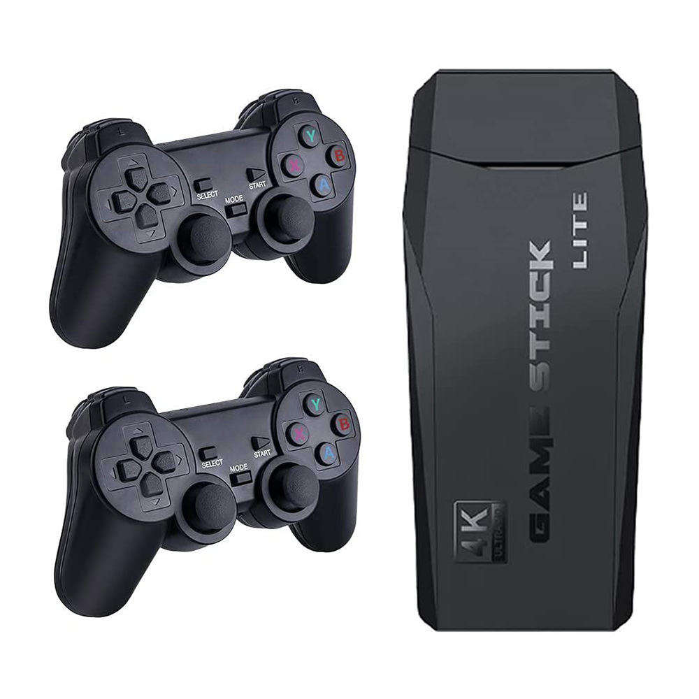 Game Stick Lite 4K - 10.000+ Jeux Classiques, 2 Manettes Sans Fil 2.4G, Plug & Play