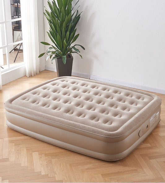 Matelas Gonflable Très Résistant 2 Places - Pompe Intégrée Automatique, Hauteur Améliorée, Camping & Maison, 25cm d'épaisseurs