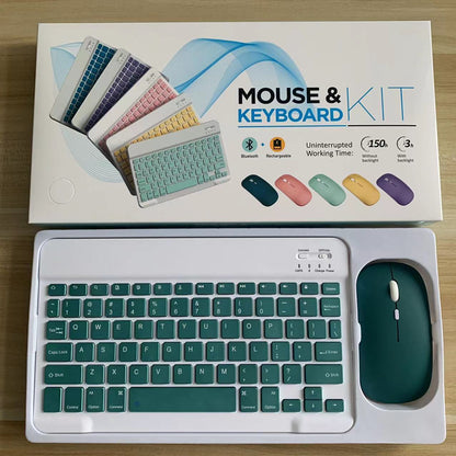 Kit Clavier + Souris Bluetooth Rechargeable - Compatible iPad, Tablette & PC, Plusieurs Couleurs