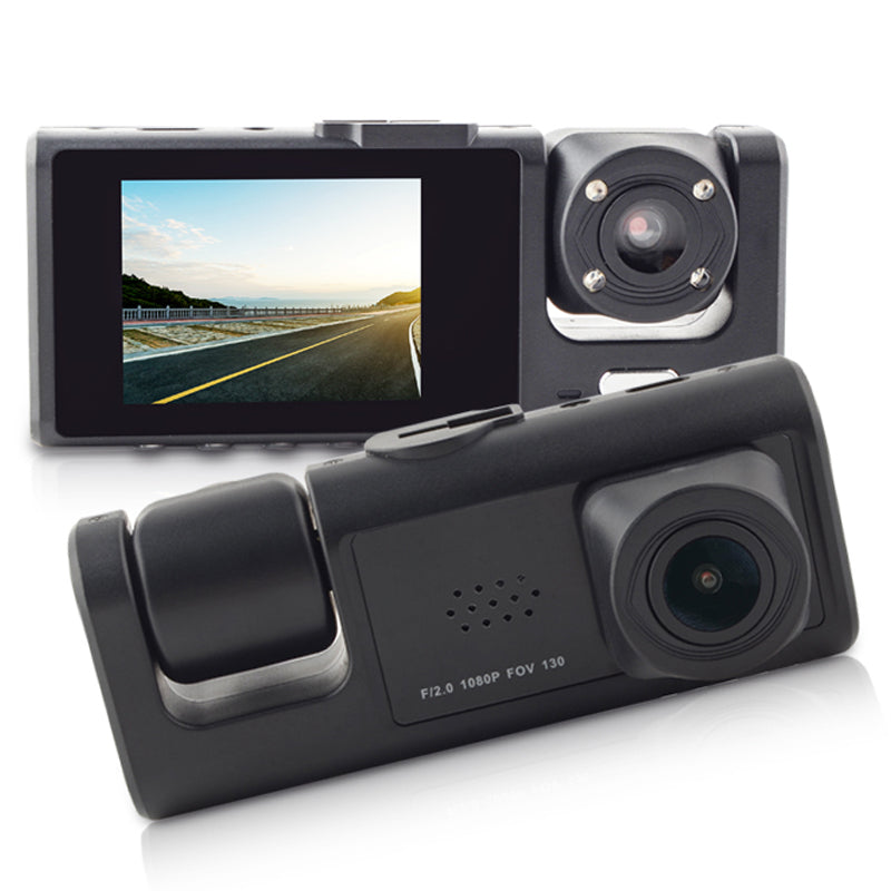 Dashcam Double Caméra HD - Vision Nocturne, Écran Intégré, Enregistrement Continu, Sécurité Voiture