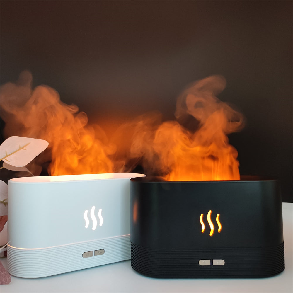 Diffuseur de Senteur Flamme LED - Humidificateur Aromatique, 8h Autonomie, Multicolore, Silencieux