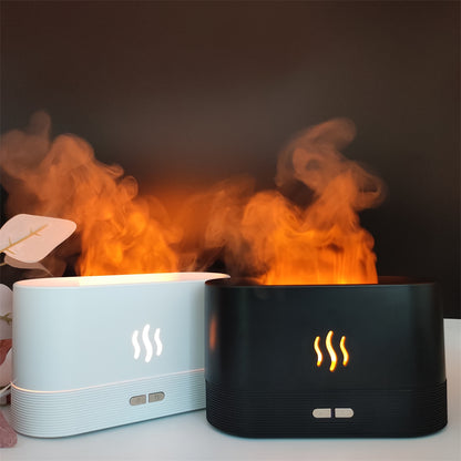 Diffuseur de Senteur Flamme LED - Humidificateur Aromatique, 8h Autonomie, Multicolore, Silencieux