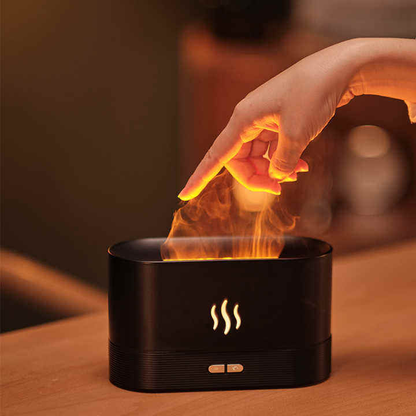 Diffuseur de Senteur Flamme LED - Humidificateur Aromatique, 8h Autonomie, Multicolore, Silencieux