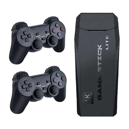 Game Stick Lite 4K - 10.000+ Jeux Classiques, 2 Manettes Sans Fil 2.4G, Plug & Play