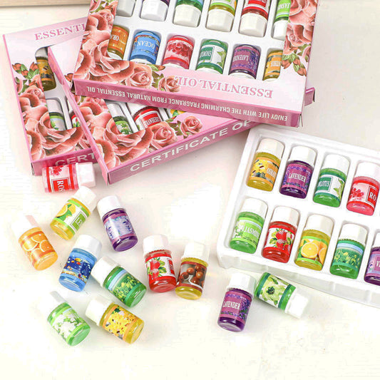 Kit 12 Huiles Essentielles Fragrant Garden - Ocean, Lavande, Jasmin, Citron & Plus, Aromathérapie