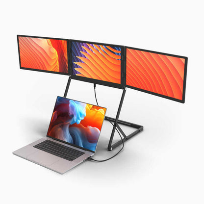Extension d'Écran Triple pour Ordinateur Portable - Moniteur Portable 3-en-1