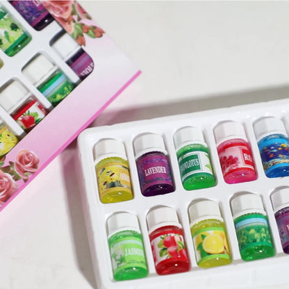 Kit 12 Huiles Essentielles Fragrant Garden - Ocean, Lavande, Jasmin, Citron & Plus, Aromathérapie