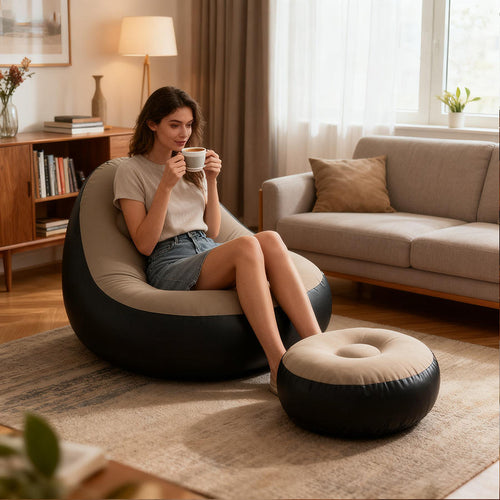 Fauteuil Gonflable en PVC – Canapé Pliable & Lit d'Appoint Confortable