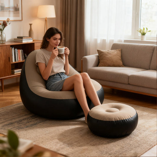 Fauteuil Gonflable en PVC – Canapé Pliable & Lit d'Appoint Confortable