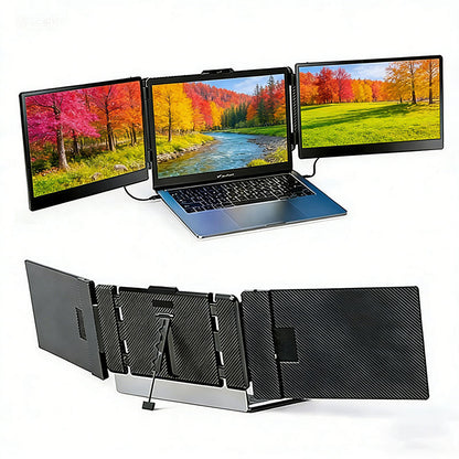 Moniteur Portable Triple Écran + Housse de Transport - Extension pour Laptop