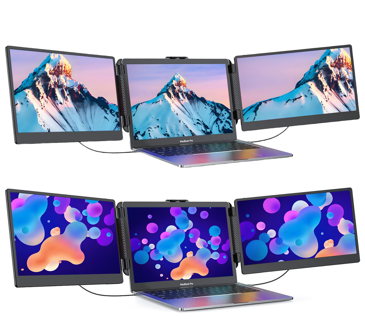 Moniteur Portable Triple Écran + Housse de Transport - Extension pour Laptop