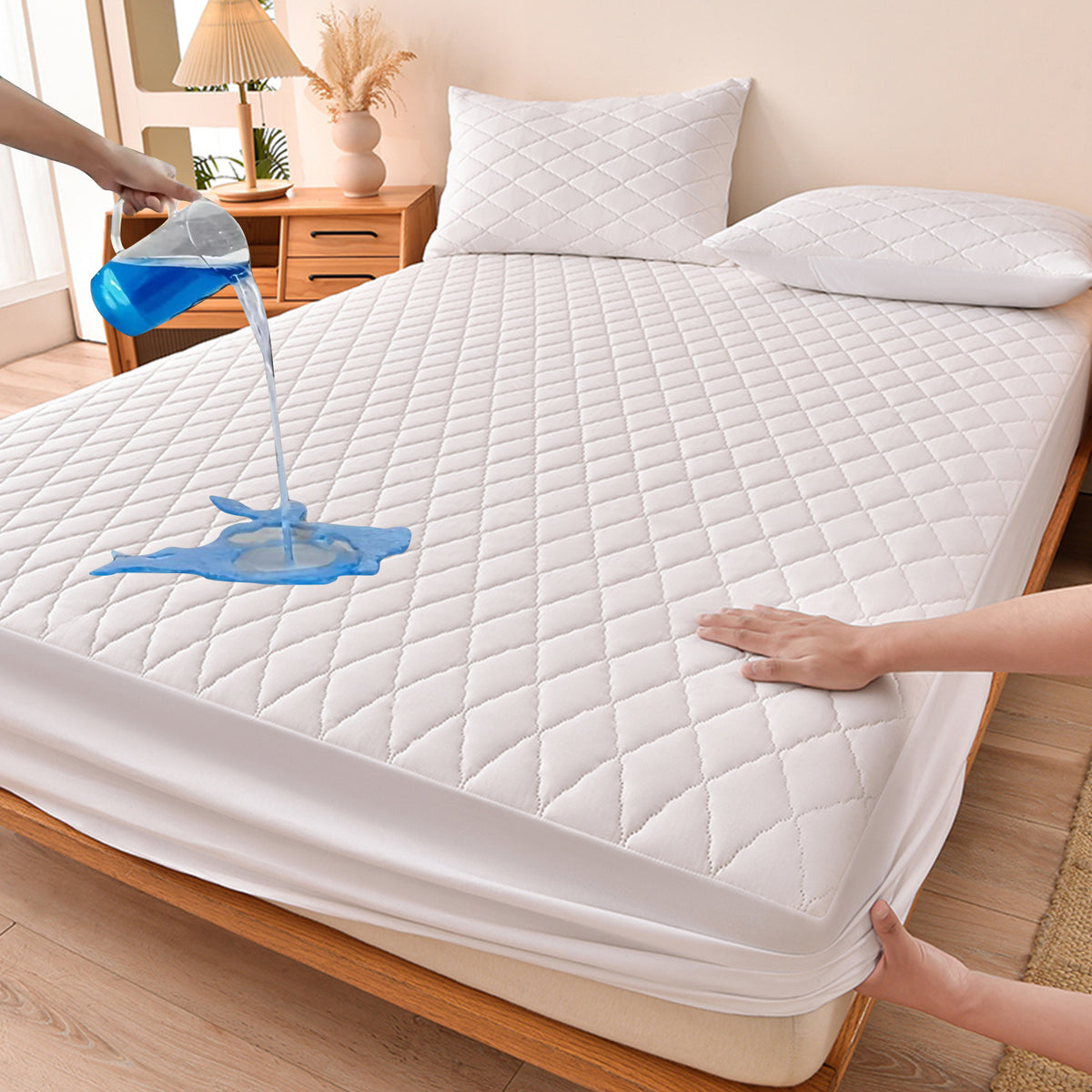 Protège-Matelas Imperméable Matelassé, Doux & Respirant, Plusieurs Couleurs, 02 & 03 Places Disponible
