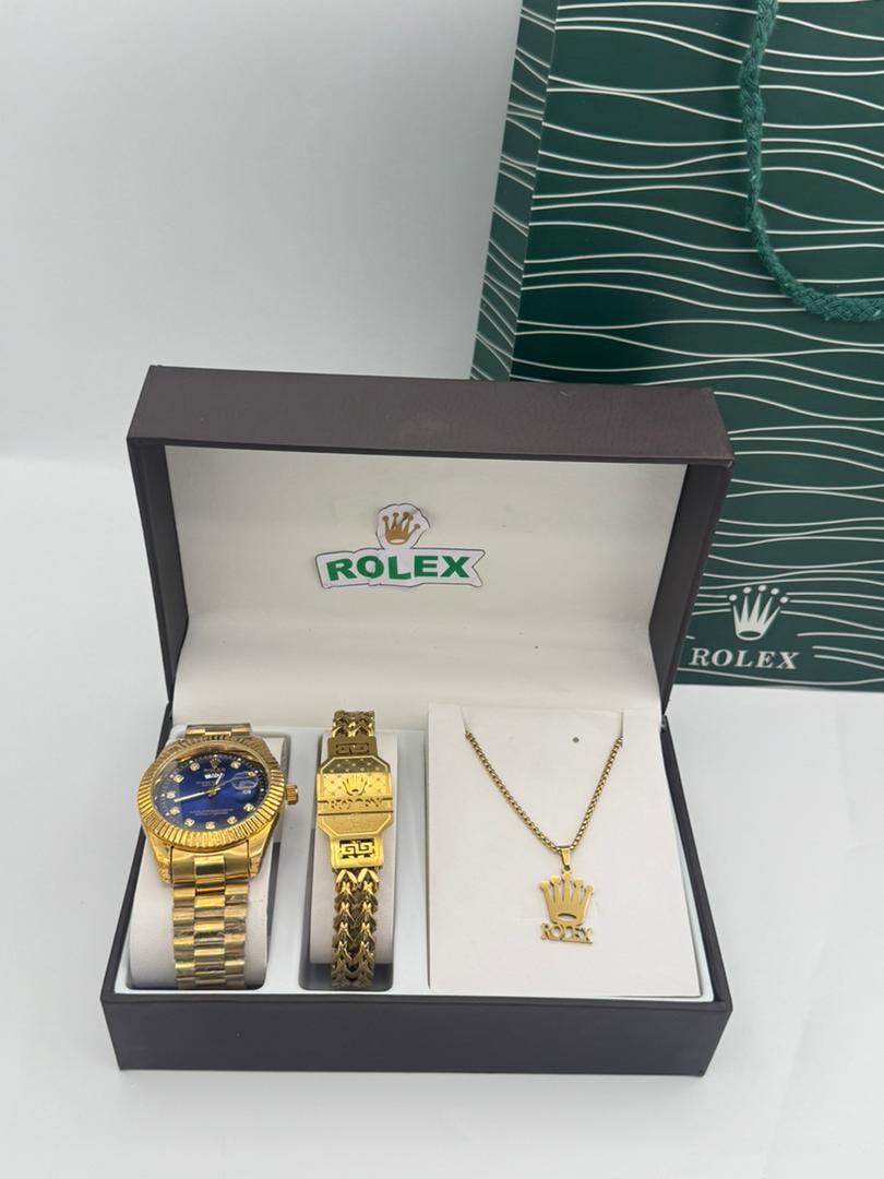 Coffret Bijoux 4 Pièces Homme & Femme - Montre + Bracelet + Collier + Bague, Cadeau Idéal