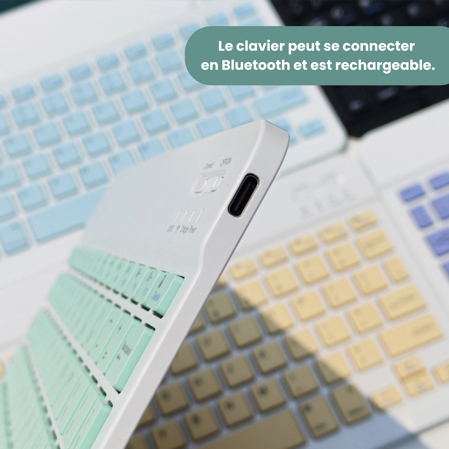 Kit Clavier + Souris Bluetooth Rechargeable - Compatible iPad, Tablette & PC, Plusieurs Couleurs