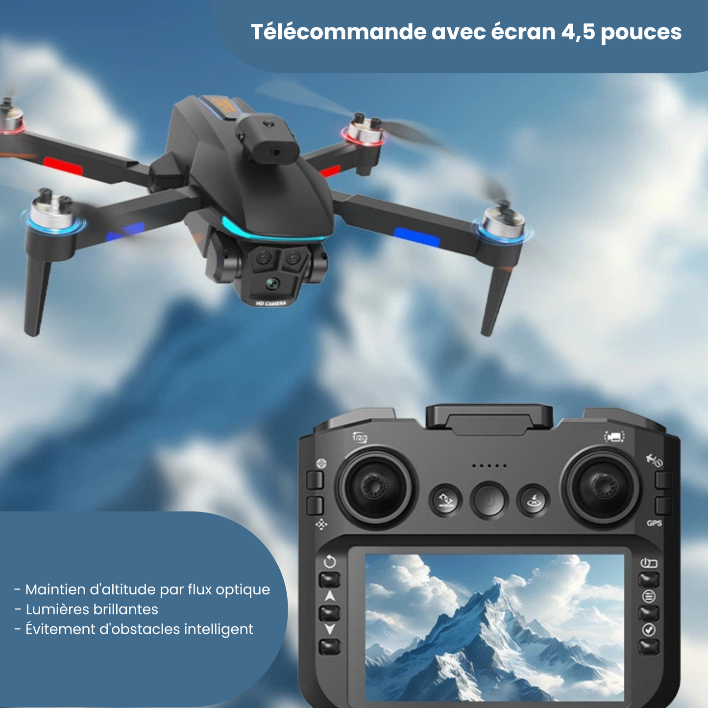 Drone Professionnel L23 Brushless Machine - Double Caméra HD, 2 Batteries, Moteur Brushless, Modes Intelligents, Pliable