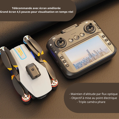 Drone Professionnel L23 Brushless Machine - Double Caméra HD, 2 Batteries, Moteur Brushless, Modes Intelligents, Pliable