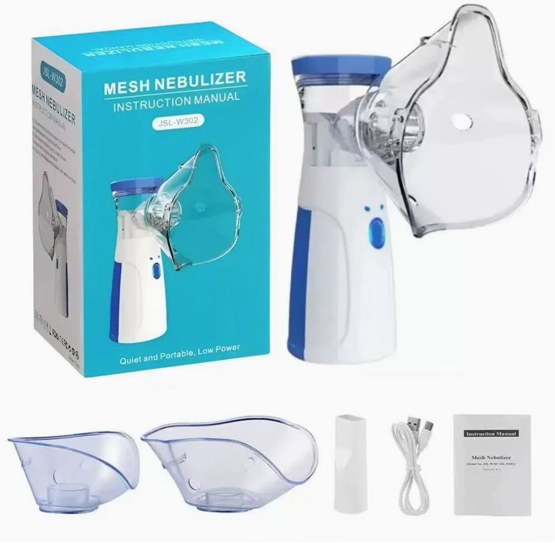 Nébuliseur Portable - Inhalateur à Maille Silencieux, Rechargeable USB, Adulte & Enfant