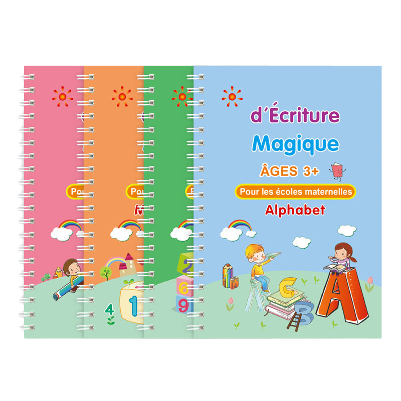 Cahier d'Écriture Magique Dessin, réutilisable pour enfants  - Activité Créative pour Enfants dès 3 ans
