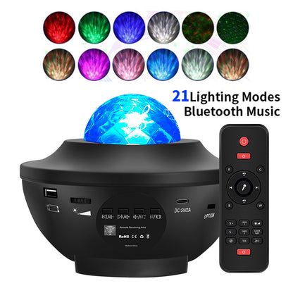 Projecteur Galaxie LED - Lampe Étoiles, Enceinte Bluetooth, Télécommande, Ambiance Univers
