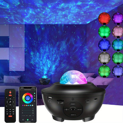 Projecteur Galaxie LED - Lampe Étoiles, Enceinte Bluetooth, Télécommande, Ambiance Univers
