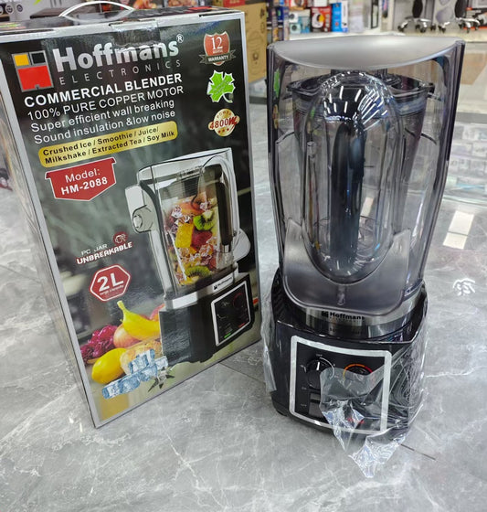Blender Commercial Hoffmans 4800W - Moteur Cuivre Pur, 2L, LCD Touch, Insonorisé, Smoothie & Jus Professionnel