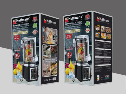 Blender Commercial Hoffmans 4800W - Moteur Cuivre Pur, 2L, LCD Touch, Insonorisé, Smoothie & Jus Professionnel