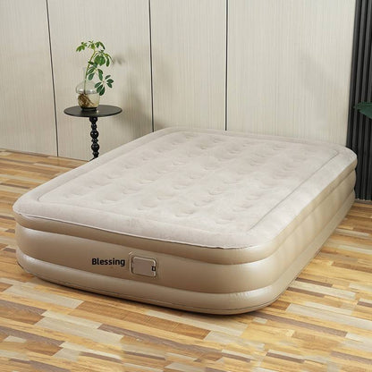 Matelas Gonflable Très Résistant 3 Places - Pompe Intégrée Automatique, Hauteur Améliorée, Famille & Camping