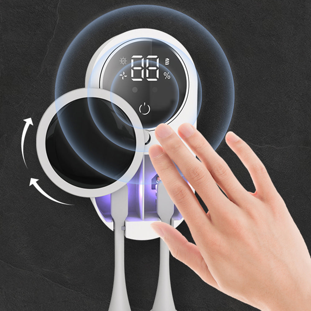 Stérilisateur UV Brosse à Dents - Mural, Sans Contact, Écran LED, Hygiène Dentaire Intelligente